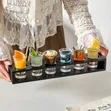 High Quality 6 Hole Black Wooden Tequila Rack - 2