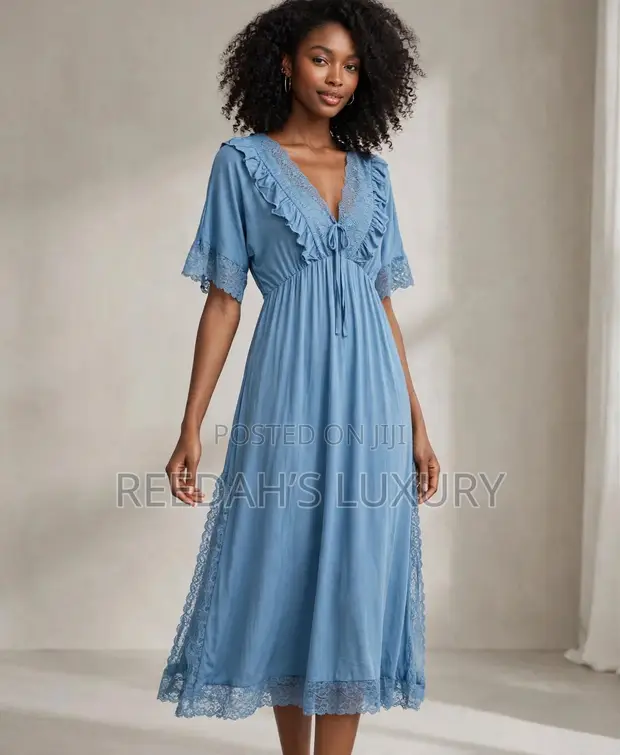 Serenade Lace-Trimmed Lilac Nightgown - 1