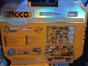 INGCO 166-Piece Industrial Tool Set with 20V Drill