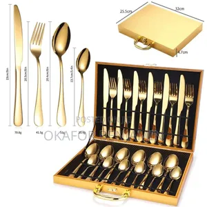 24pcs Gold Box Cutlery Set