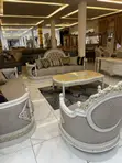 Brand New 10-Seater Turkish Royal Fabric Sofa Set with Dining Table - 4