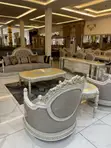 Brand New 10-Seater Turkish Royal Fabric Sofa Set with Dining Table - 5
