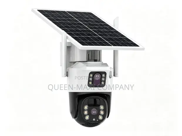 V380 Dual Lens Solar PTZ Camera with Battery Backup - 1