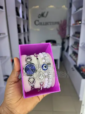 Cute Female Watch & 3 Bangles Set