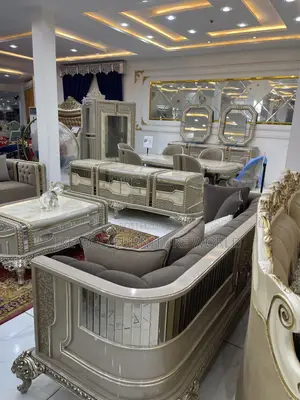 Complete High Quality Turkish Royal Fabric Sofa Set & 8-Seater Dining Table