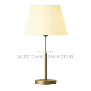 Modern Bedside Table Lamp - Gold & Cream