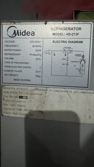 Midea Double Door Fridge (Needs Repair)