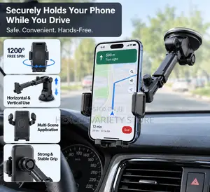 1200° Juyawa Mai Girma Holder Wayar Mota - Dashboard Mount