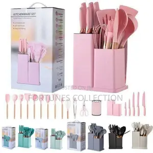 19-Guzuri Silicone Cookware & Knife Set Mai Non-Stick Tare da Board