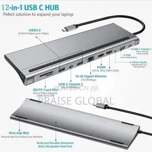 12-in-1 USB-C Hub with HDMI, PD, Card Reader