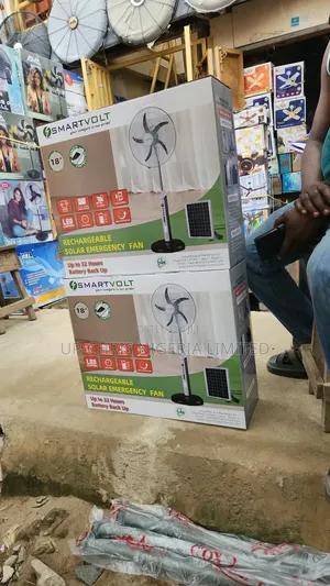 Smart Rechargeable Solar Standing Fan (18-inch)
