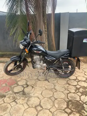 Courier Motorbike with Box, Tracker, and Documents