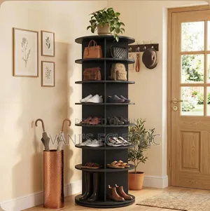 360° Juyawa 7-Tier Takalmi da Jakunkuna Mai Shirya Kayan