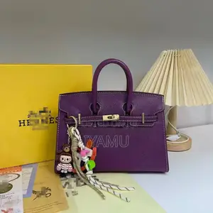 Hermes Kwatancen Jakar Hannu - Brown Grained Leather