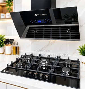 Sky-Oppien Turkey 90cm Kitchen Hood & 5-Burner Gas Cooker Set