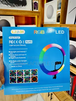 14-Inch RGB Ring Light Tare Da Stand & 3 Phone Holders