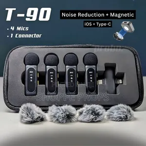 T90 4-in-1 Magnetic Wireless Microphone don Wayar Hannu
