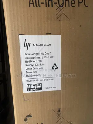 HP ProOne 600 G5 All-in-One Desktop - 22" Intel Core i3, 8GB RAM, 1TB HDD