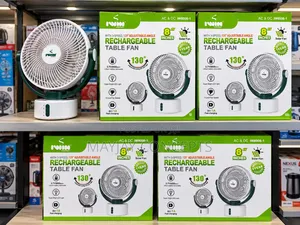 IWIN 8-Inch Fan Mai Sake Yin Caji tare da LED – Mai Haɗaka da Rana