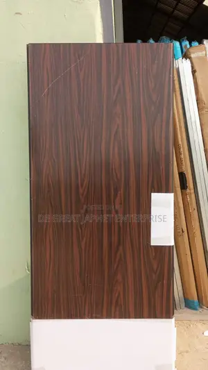 Megfin Wooden Security Door - Brown, Right Hand