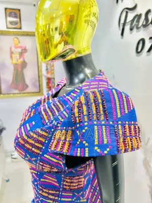 Kayan Mata Na Musamman Na Akwete Peplum Dress Mai Aljihu