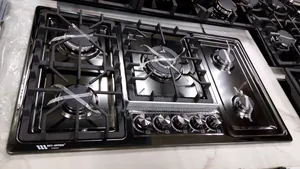 Luxury 90cm 5-Burner Gas Hob Mai Gina Ciki - Baƙin Karfe