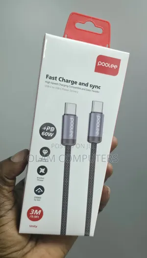 Poolee PD60W 3M USB-C zuwa USB-C Mai Sauri Cajin Igiyar