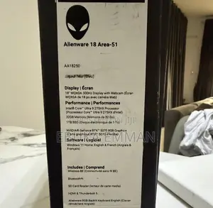 New Alienware 18 Area-51 Laptop - Intel Core Ultra 9, 32GB RAM, 1TB SSD