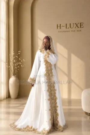 Premium Nigerian Made Abaya - White Silk