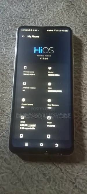 Tecno Pop 8 64GB Blue (Na Amfani)