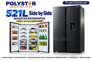 Polystar Side-by-Side Refrigerator with External Water Dispenser