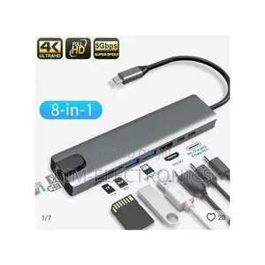 8-in-1 USB-C Hub tare da HDMI, VGA, USB, Card Slots, LAN