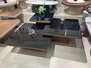 Luxury 3-in-1 Glass Top Center Table Set