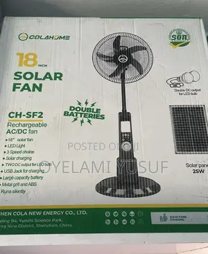 Colahome Fan Mai Girman 18-inch Mai Amfani Da Hasken Rana Tare Da 25W Panel