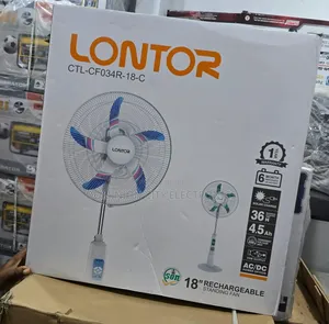 18" Lontor Rechargeable Standing Fan Mai Garanti