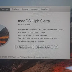 Apple MacBook Pro 2017 16GB RAM, 256GB SSD