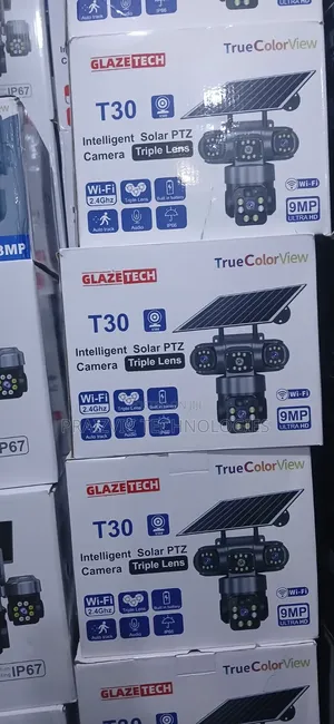 T30 WiFi Solar Camera Mai Gilashi Uku