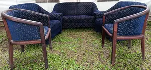 Saitin Zama na Kayayyakin Falo na 5-Piece Mai Launi Navy Blue & Katako