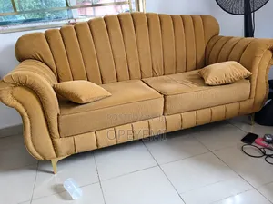 4-Piece Luxury Living Room Sofa Set - Brown Upholstered