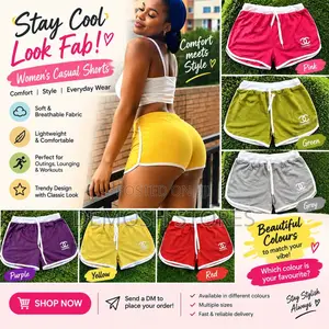Ladies Cotton Drawstring Bum Shorts
