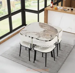 Executive Sintered Stone Dining Set with 4 Chairs