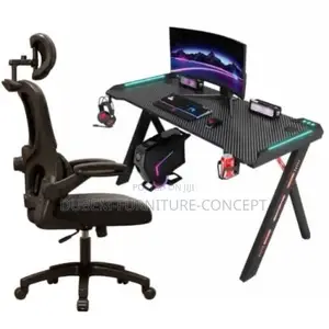 Saitin Ergonomic Office Chair & Y Leg Gaming Table