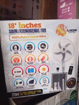 18-inch Solar Fan with 3 Bulbs & Mosquito Repellent