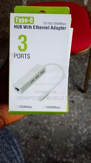 USB-C Hub tare da Ethernet Adapter & 3 USB Ports