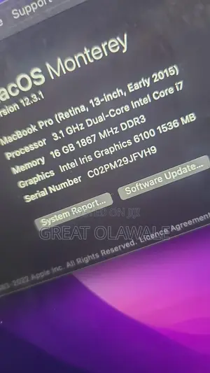 Apple MacBook Pro 2015 13" Intel Core i7 16GB RAM 512GB SSD