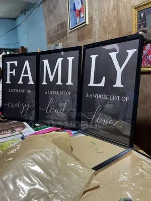 Family Abstract Canvas With Glass