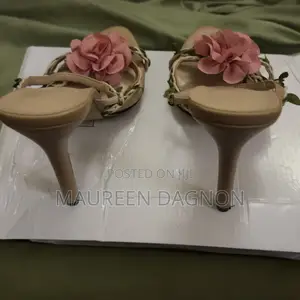 Nude Floral Strappy Heels - Size 42/43