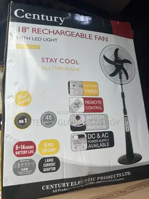 18-Inch Century Rechargeable Fan with LED Bulb
