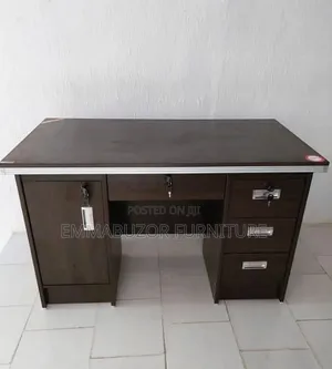 1.2m Office Table with Lockers - Coffee Brown
