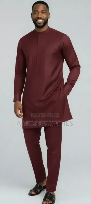 Adeope Stitches Wine Kaftan - Na Maza